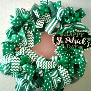 Saint Patrick Day Wreath handmade Custom Designed 15 inch FINAL SALE